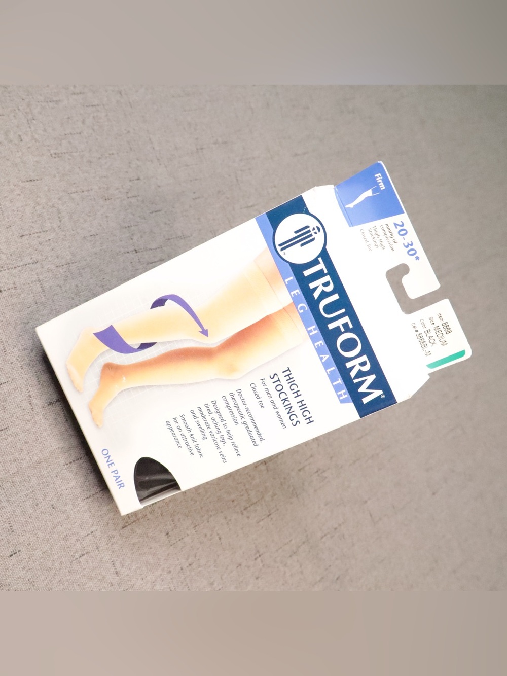 Truform Medical Compression Stockings Closed Toe Dot Top: 20-30 mmHg (8868BL-M)